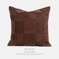 Square chenille woven pillow cushion showing textured fabric in various colour options