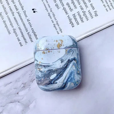 White Marble pattern hard PC protective case for AirPods charging box