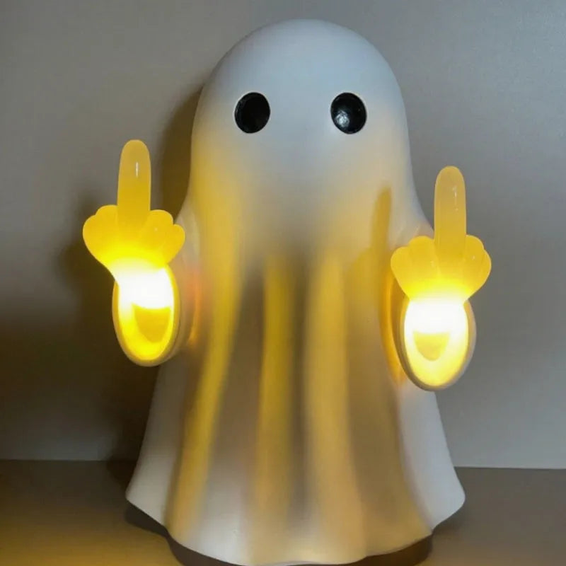 White plastic ghost statue decorative night lamp for Halloween