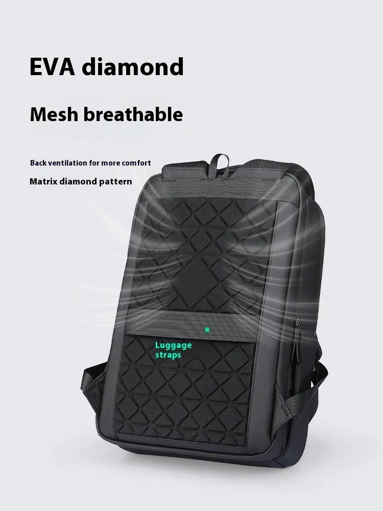 Graphite grey business backpack with USB charging port and Oxford cloth material