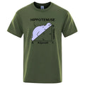 Cotton T-shirt with Hippotenuse Opposite Adjacent mathematics humour print in loose fit