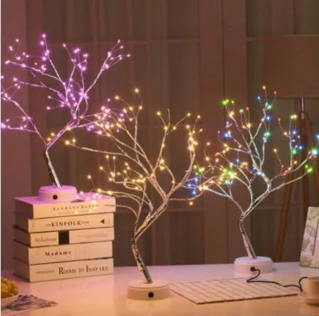 LED Christmas tree touch night light with USB and battery power options for festive decoration