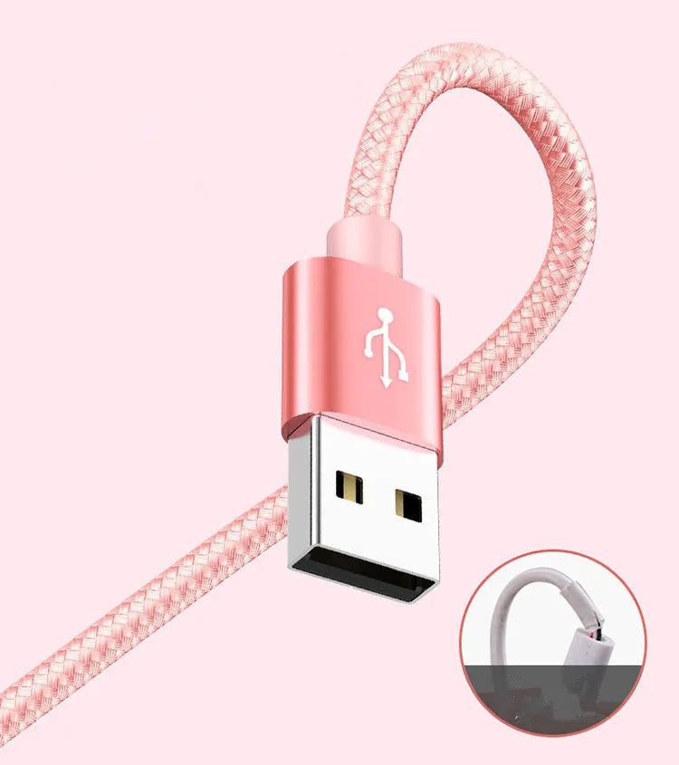 Three-in-one phone charging cable showing Micro USB, USB-C, and Lightning connectors on a 1.2m cable