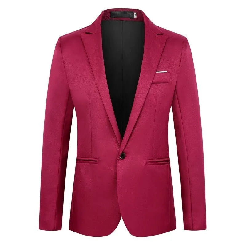 Men's loose fit wedding tuxedo jacket in acetate fabric available in eight colours from M to 5XL sizing