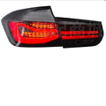 BMW 3 Series modified tail light assembly with streamer steering LED running lights in red or smoked black