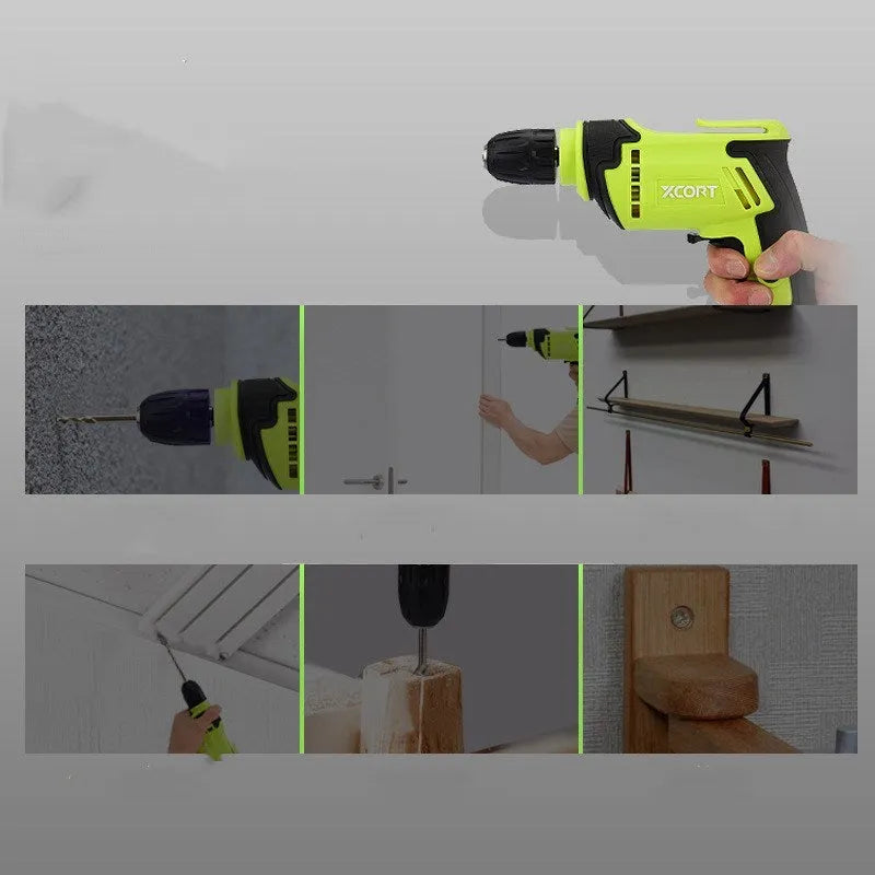 High-power pistol grip electric drill with multi-speed control and 10mm chuck.