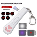 Infrared cat teasing stick with laser patterns showing cat footprints design in blue colour option