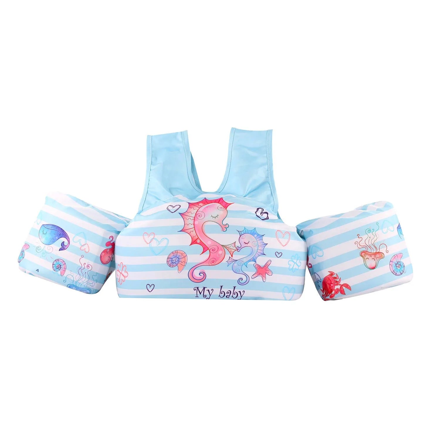 Children's cartoon swimsuit with built-in swimming ring in watermelon pineapple design