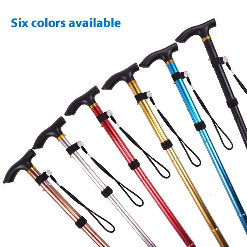 Aluminium folding cane walking stick with adjustable length and non-slip handle