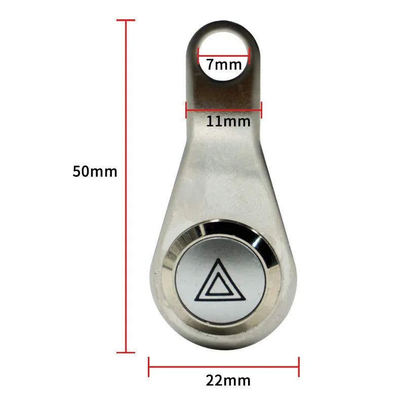 KG-057A stainless steel motorcycle double flash switch with black finish and illuminated button ring