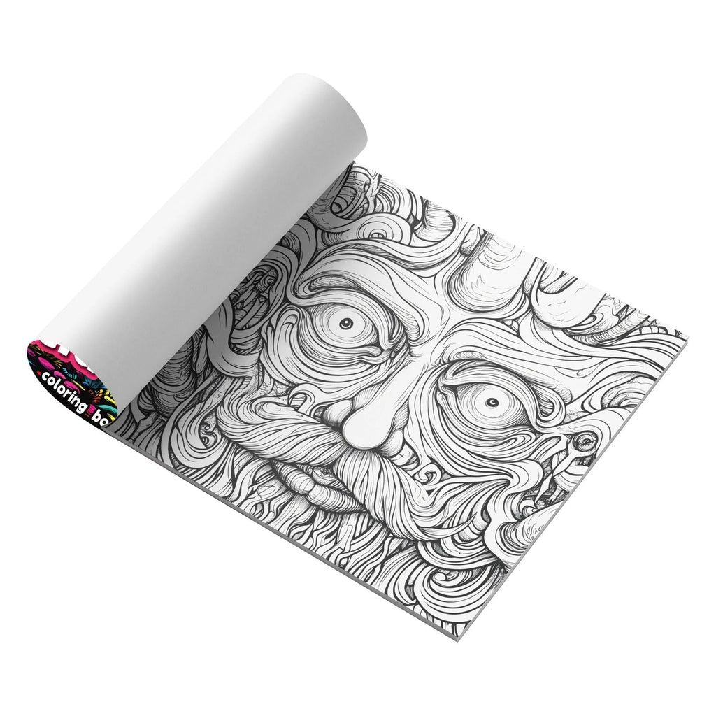 Acid Tour coloured painting book with a length of 200mm, open to show blank paper pages.