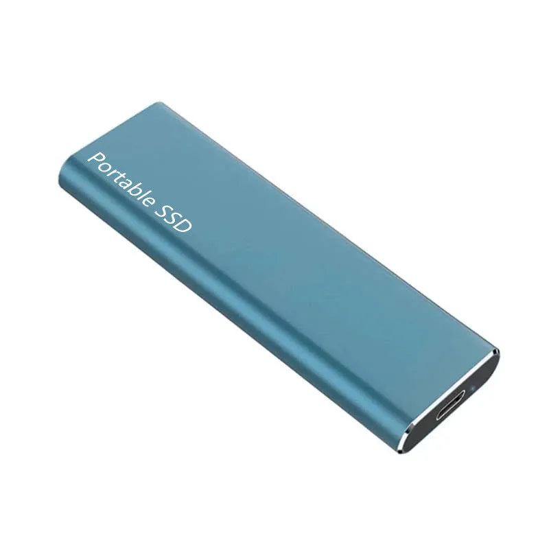 Portable external SSD with metal casing in red colour, shown alongside other colour options.