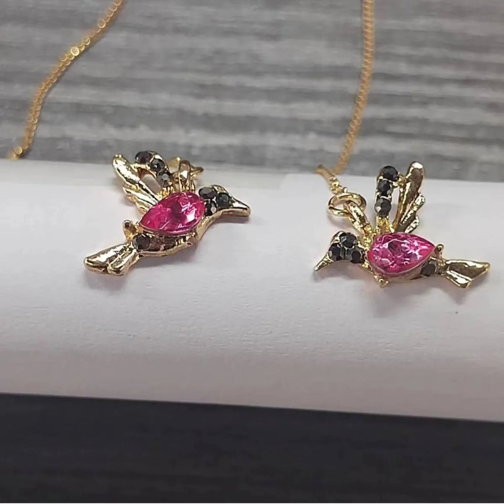 Women's personalised bird hanging long style earrings with mixed zirconium wings in three colour options