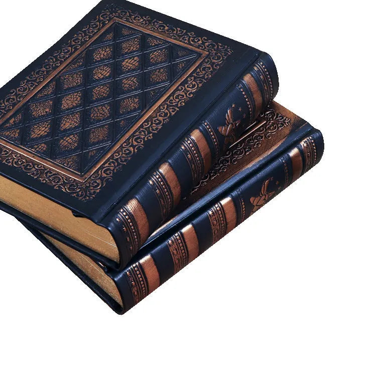 Embossed faux leather notepad with a super thick, textured cover in bronze colour