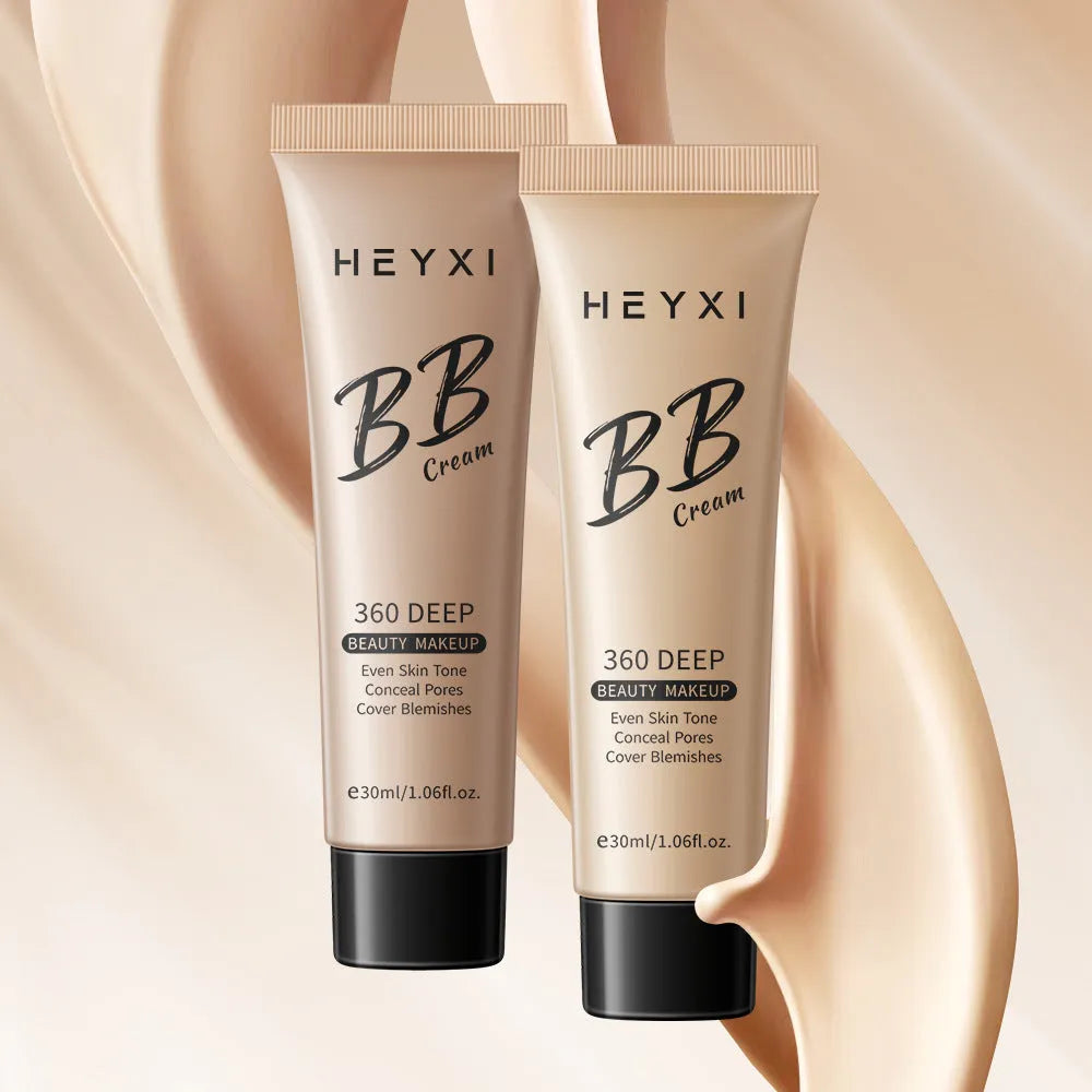 Waterproof and sweat-proof BB cream makeup in four colour shades 01, 02, 03, 04.