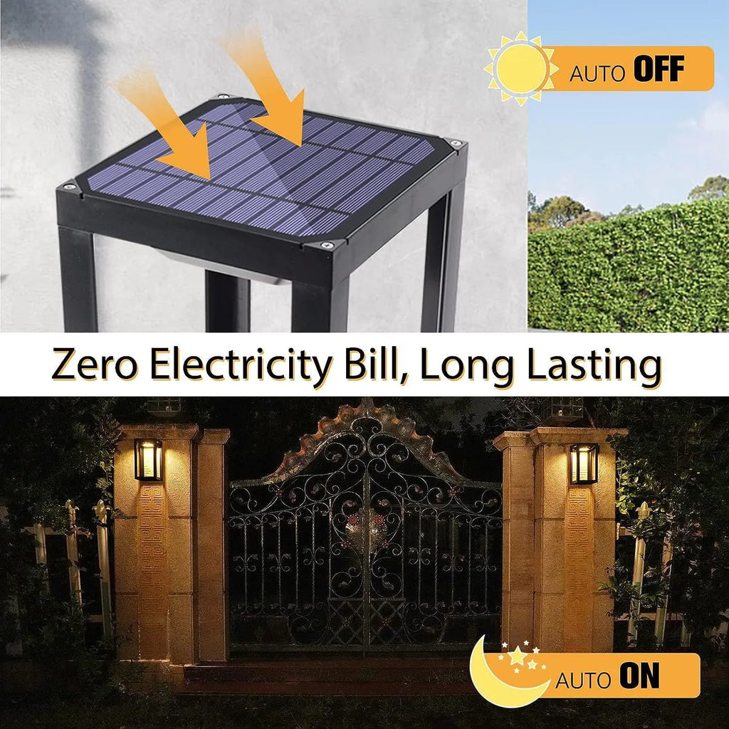 Modern Chinese outdoor wall lamp with solar panel and IP65 waterproof rating for garden installation