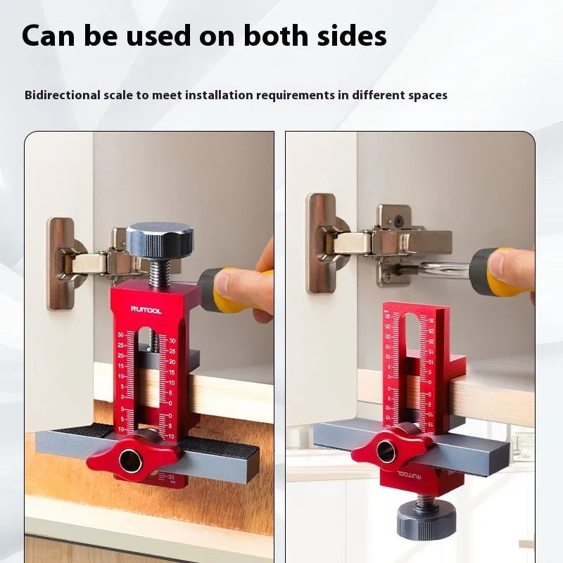 Aluminium alloy cabinet door installation tool for woodworking decoration.