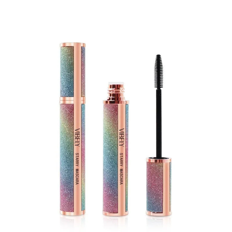 4D waterproof mascara tube showing deep black formula for long thick curling lashes