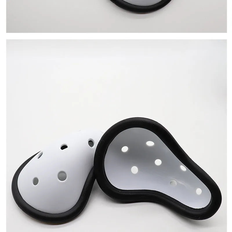 Rubber genital protector for adult and children in sports like Sanda, rugby, and boxing.