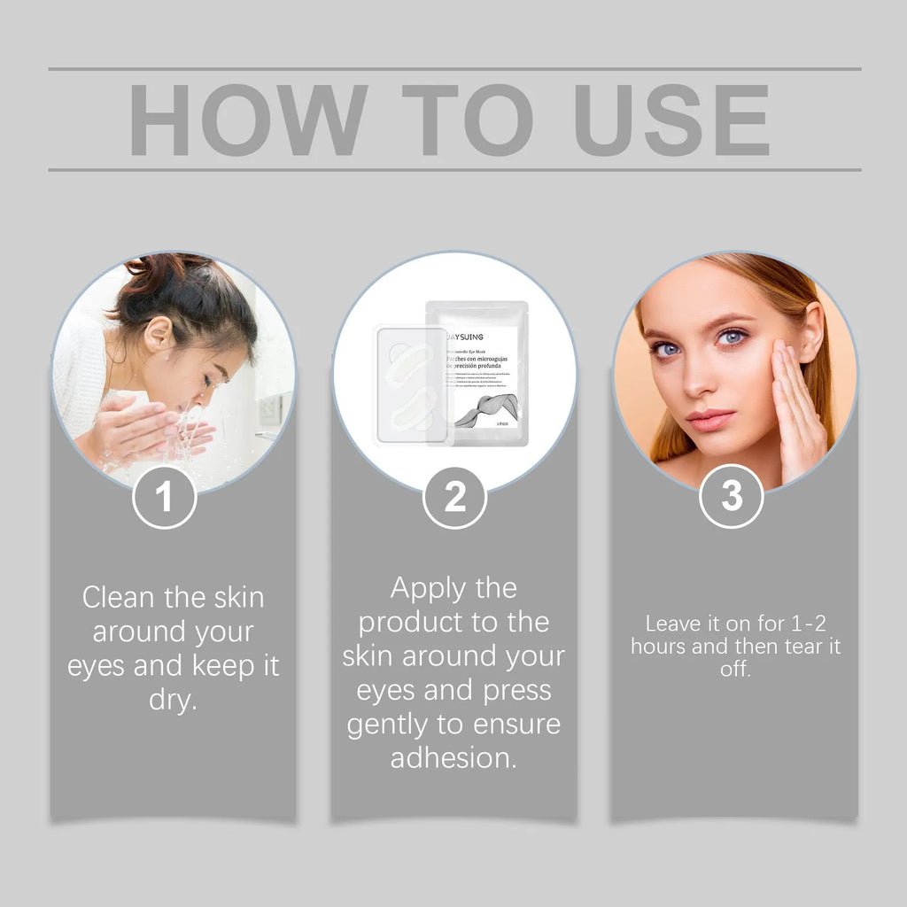 One pair of micro needle eye mask patches for skincare application