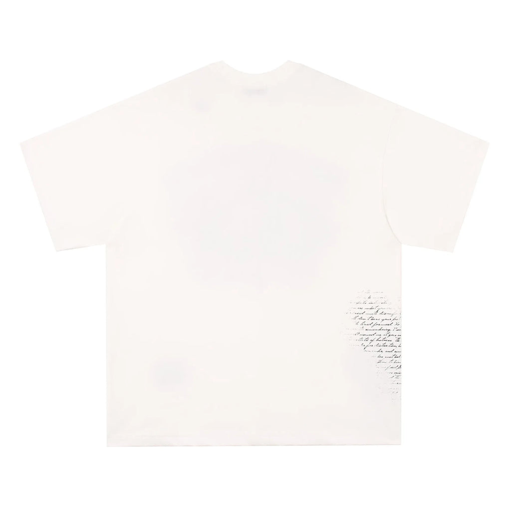 Black and white pure cotton T-shirt with retro hip hop gothic letter print for teenagers
