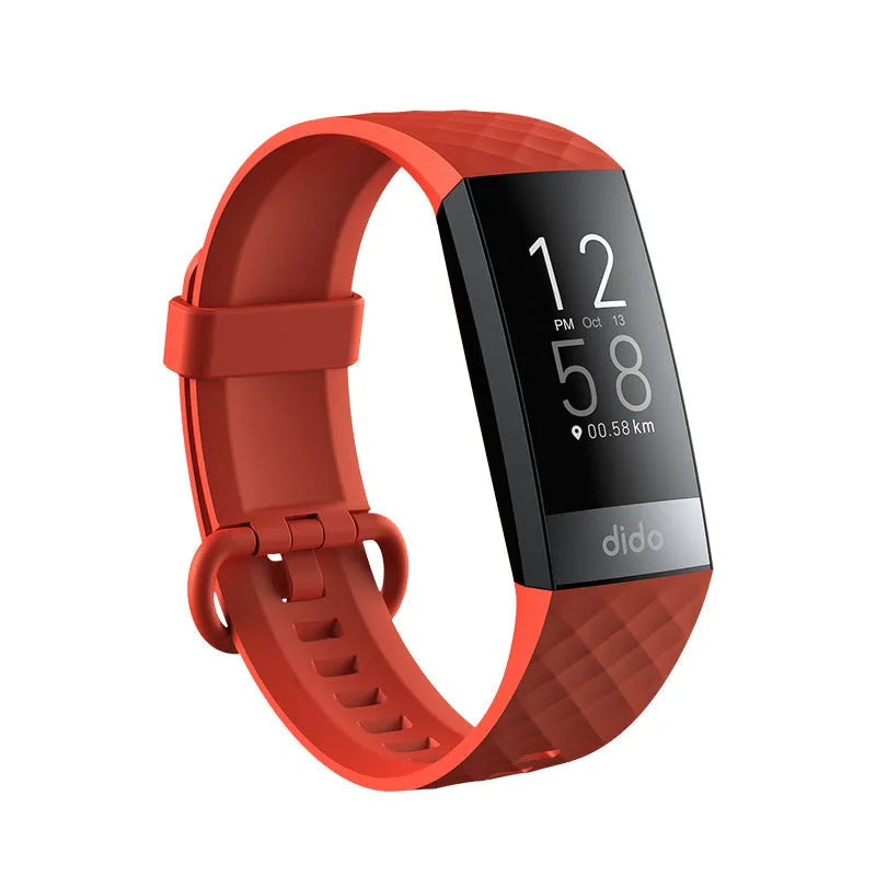 Black smart health bracelet with ECG, blood pressure, and blood oxygen monitoring on a wrist