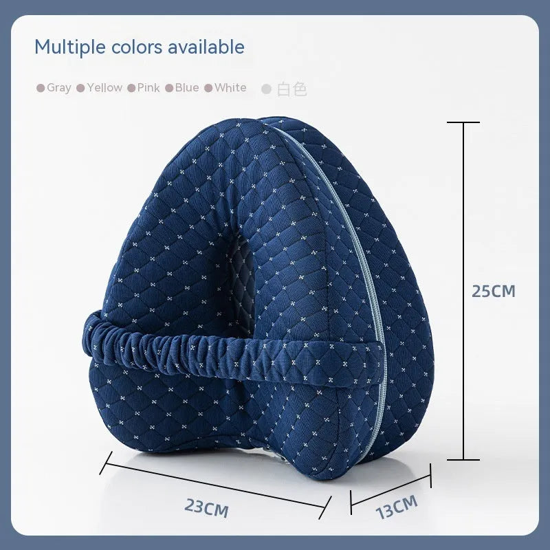 Love heart-shaped dark blue memory foam leg pillow for adult use