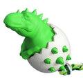 Blue dinosaur-shaped dog chew toy with textured surface and an attached rope for tug-of-war.