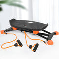 Black mini fitness skiing machine JS101A with elastic hand straps, 77cm length compact exercise equipment