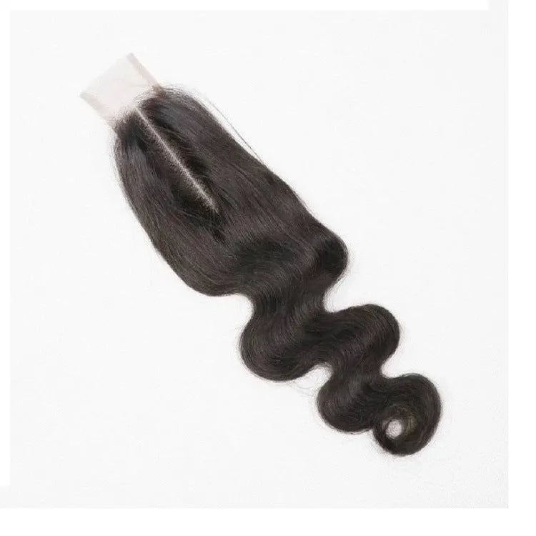 Straight human hair wig in natural colour showing hand-woven construction with length options from 8 to 20 inches
