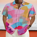 Hawaiian style men's cardigan with 3D printing design in loose fit short sleeve version