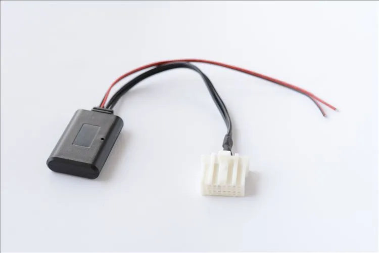 Black JieRui-BT 5908 Bluetooth 5.0 audio adapter cable for Mazda vehicles.
