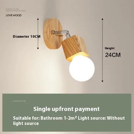 Creative LED wall lamp with single head design measuring 24cm for bedroom and cabinet lighting