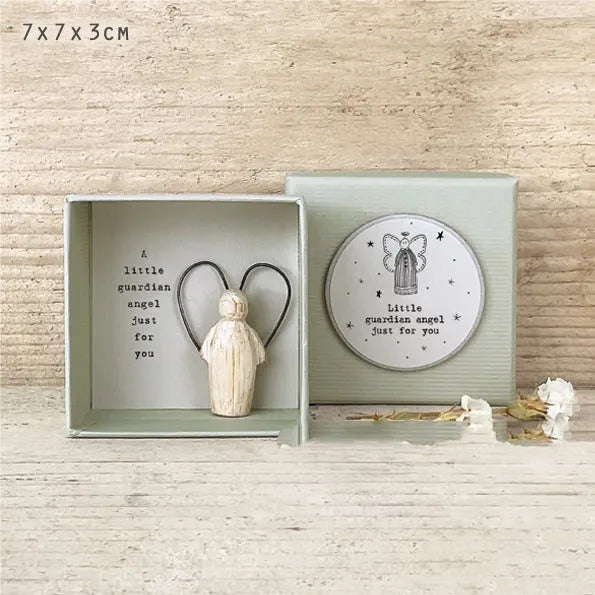 Modern cartoon guardian angel resin ornament in presentation box gift for friends