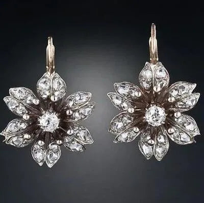 Silver retro fashion women's earrings with creative design in electroplated alloy material