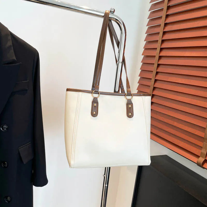 Korean style shoulder underarm bag in PU leather with sandwich pocket