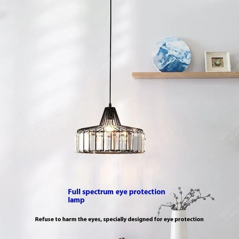 Black and gold crystal chandelier ceiling lamp with LED light in three colour settings