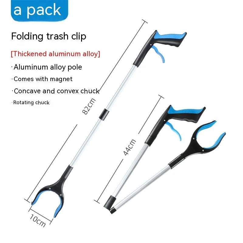 Blue trash folder artifact sewer pliers made from plastic and aluminium alloy for waste collection