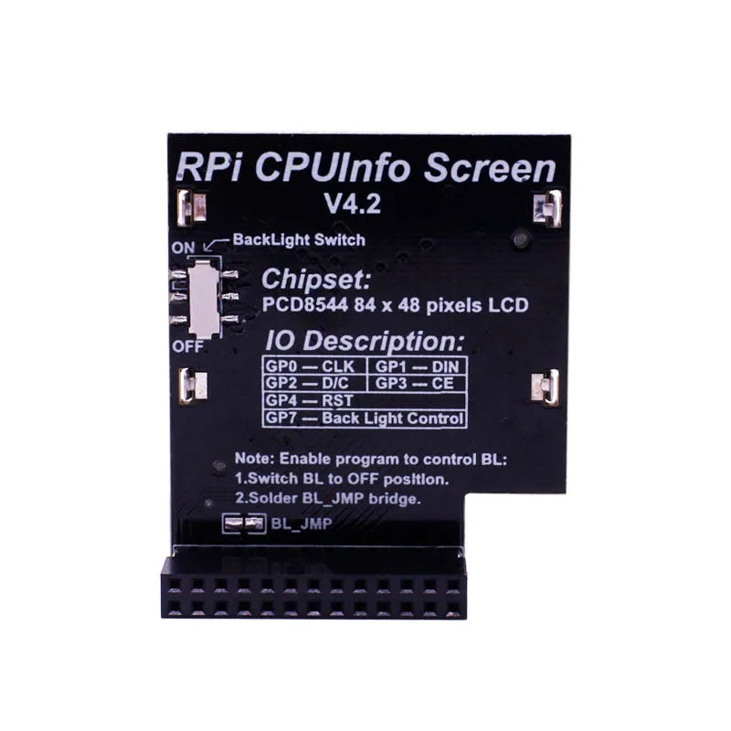 1.6 inch LCD display for Raspberry Pi with backlight switch and CPU monitoring capabilities