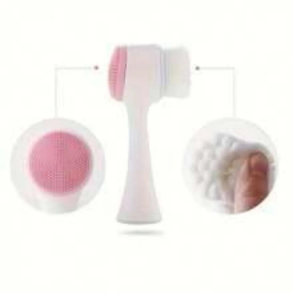 Blue and pink nylon pet paw brush for dog and cat grooming measuring 13.5cm long