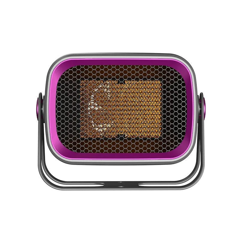 Compact desktop PTC ceramic heater in grey colour with control buttons and air vent