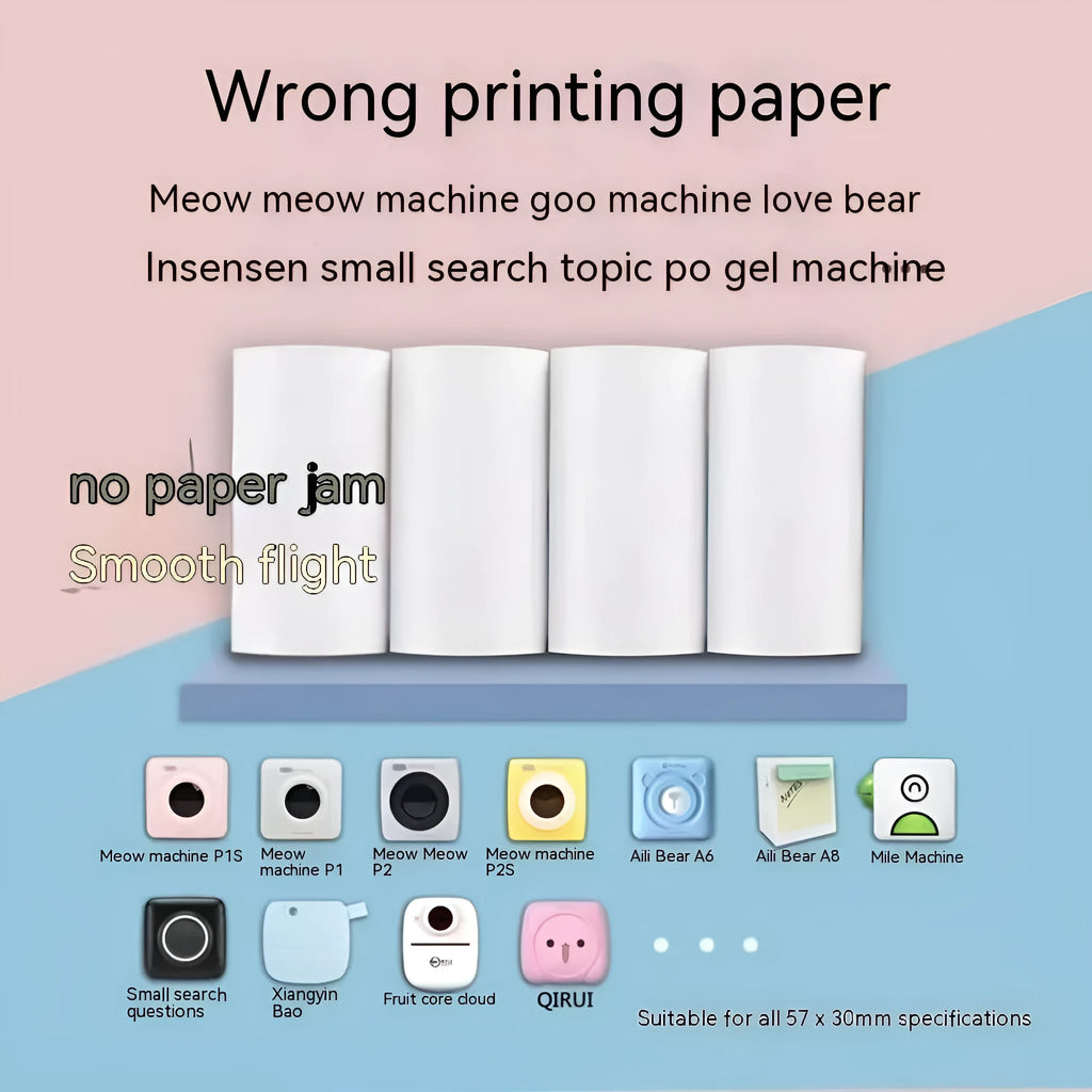 57x30mm thermal paper rolls in pink, yellow and blue for student wrong question printing