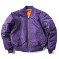 Men's loose-fit cotton-padded pilot jacket in army green, made from double-sided nylon fabric.