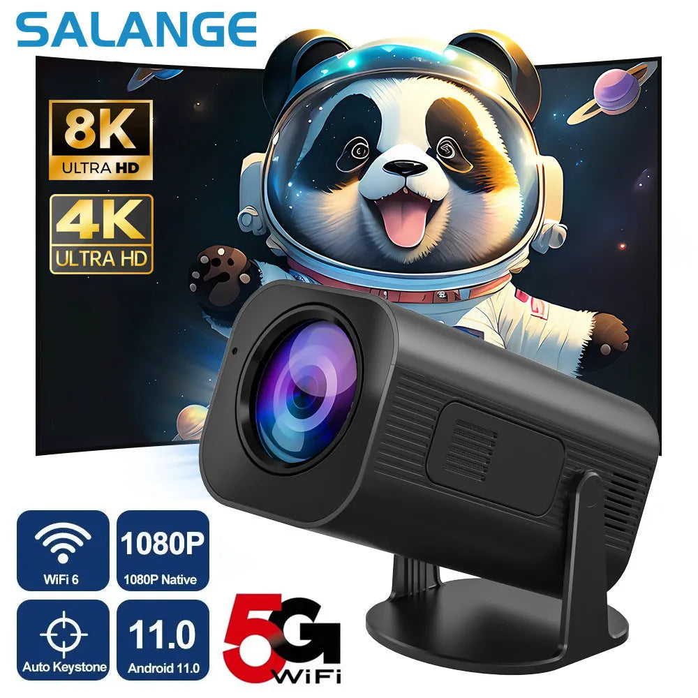 P330 portable mini projector in black or white with remote control on a table