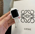 Black paracord braided smart watch strap with common raw ear lugs for Apple and Samsung watches.
