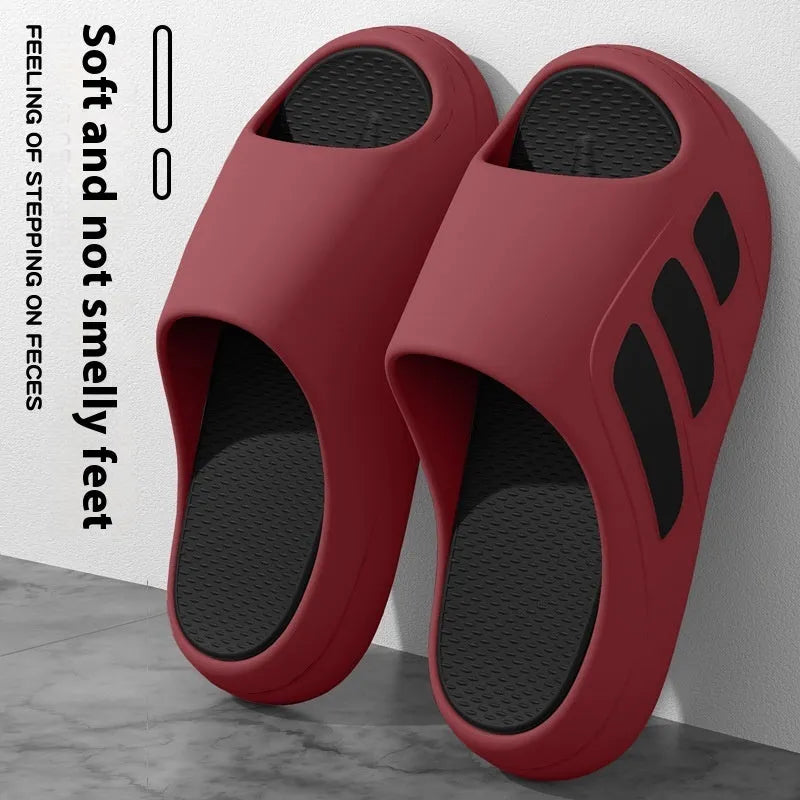 Platform flip flop slippers with thick EVA foam sole in two-tone colour option