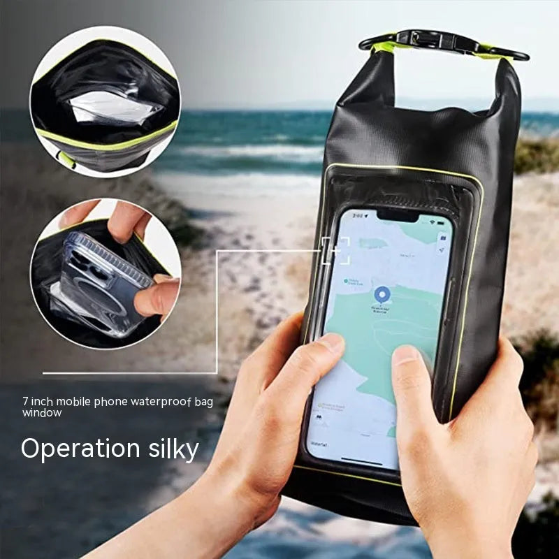 Waterproof crossbody phone bag in Army Green colour with 500D PVC mesh construction