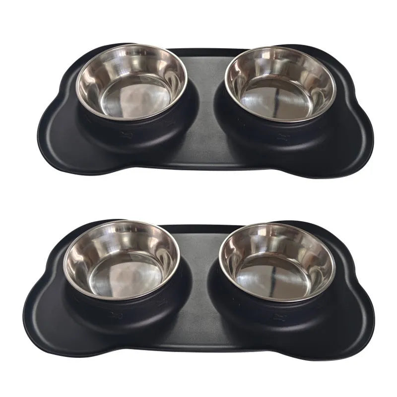 Large silicone dog bowl with stainless steel interior in choice of five colours