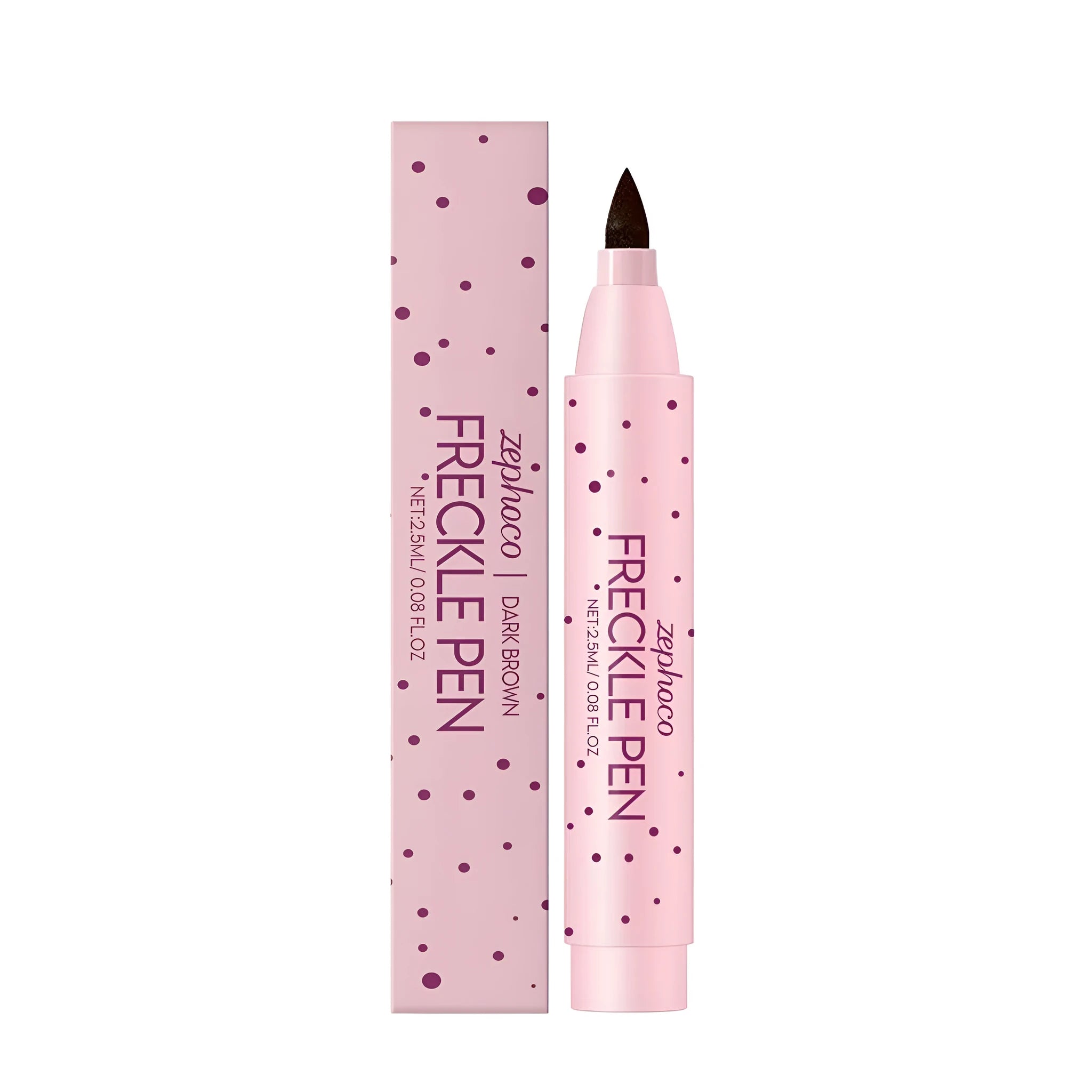 Freckle pen cosmetic marker for temporary facial details in brown shades