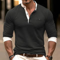 Men's long sleeve cotton t-shirt in six solid colours with round neck design
